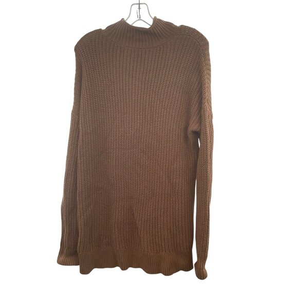 Abercrombie & Fitch Women's Knit Pullover Sweater Mock Neck Tan Size Large - Picture 7 of 9